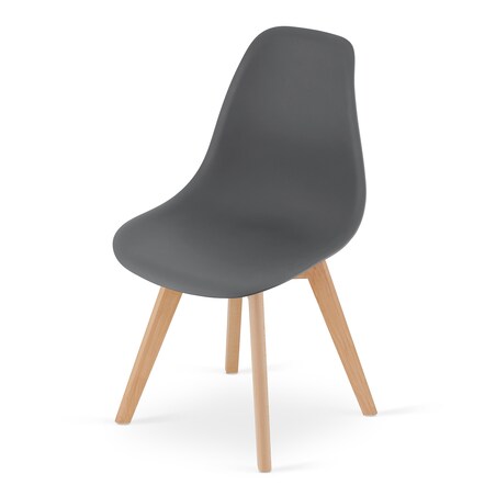 Krzesło Kito nowoczesny design Ciemnoszare / Nogi Naturalne X1
