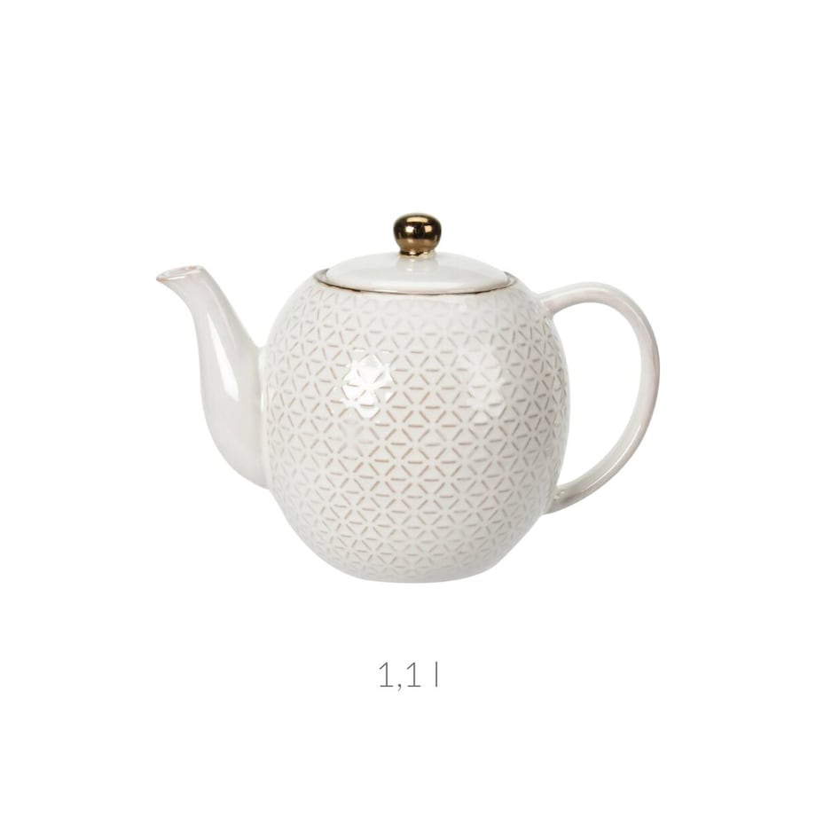 Czajniczek do herbaty z kamionki DUNE, 1,1 l