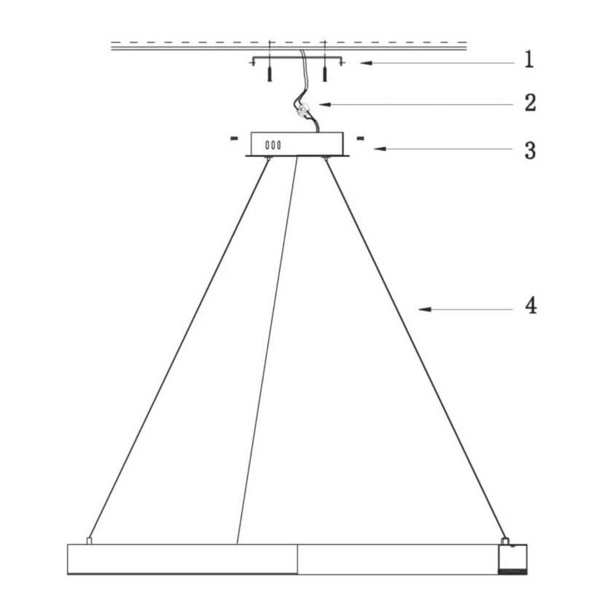 Lampa wisząca Midway LP-033/1P L GD ring LED 54W 3000K zwis złoty