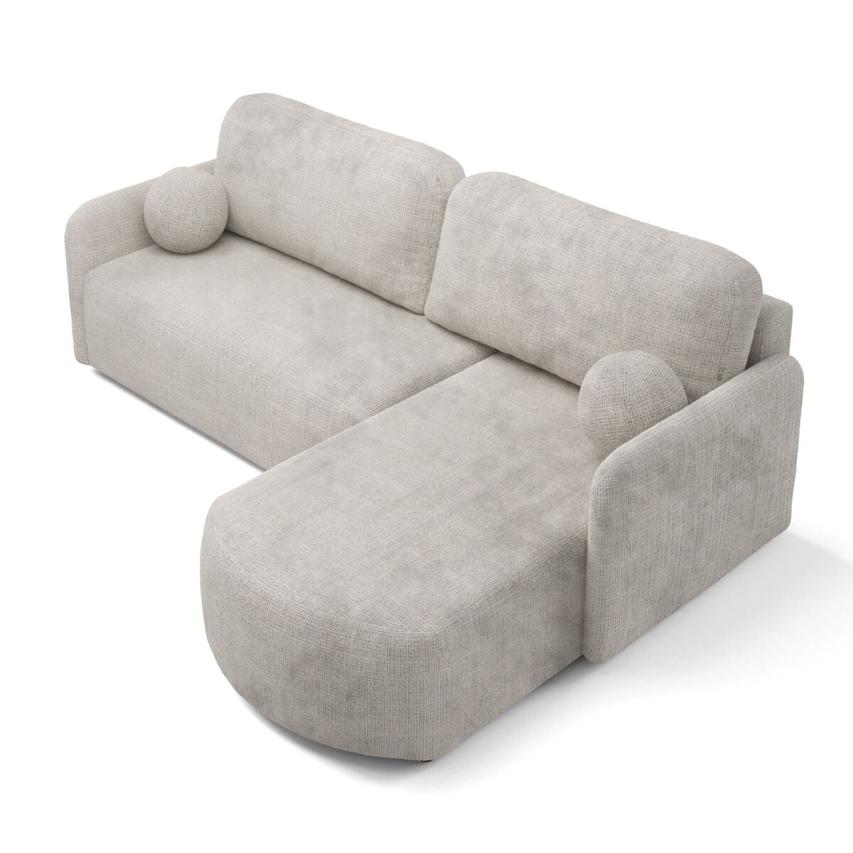 Nowoczesny Narożnik BON z funkcją spania, obity tkanina Cremona, beżowy