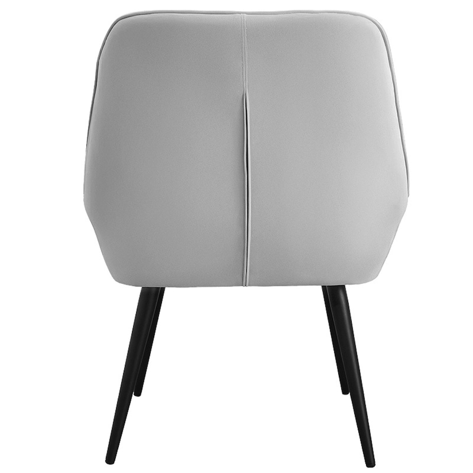 Fotel uszak tapicerowany welurowy wygodny z czarnymi nogami do salonu szary