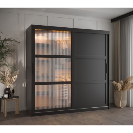 Szafa przesuwna Garderoba FLUTES 3 180 czarny