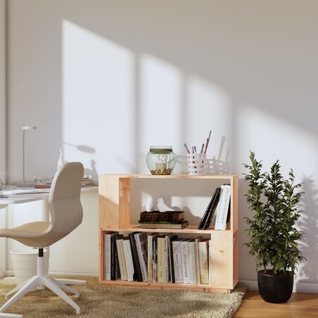 vidaXL Regał na książki/przegroda, 80x25x70 cm, lite drewno sosnowe