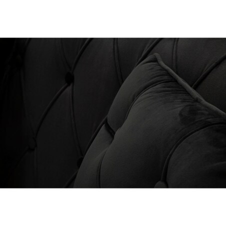 Sofa Budapest, kolor czarny, poliester, sklejka i żelazo, 130 x 83 x 91 cm, do salonu, Mauro Ferretti