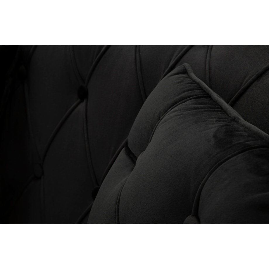 Sofa Budapest, kolor czarny, poliester, sklejka i żelazo, 130 x 83 x 91 cm, do salonu, Mauro Ferretti