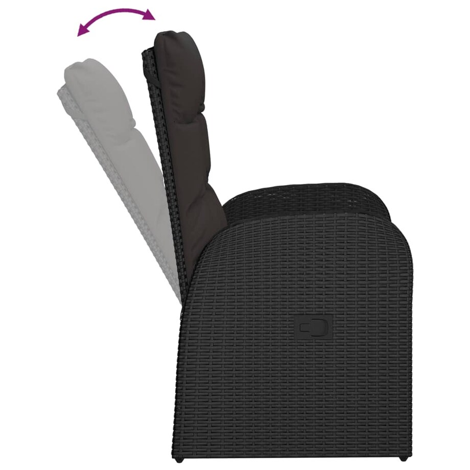 vidaXL 11-cz. zestaw mebli do ogrodu, z poduszkami, czarny rattan PE