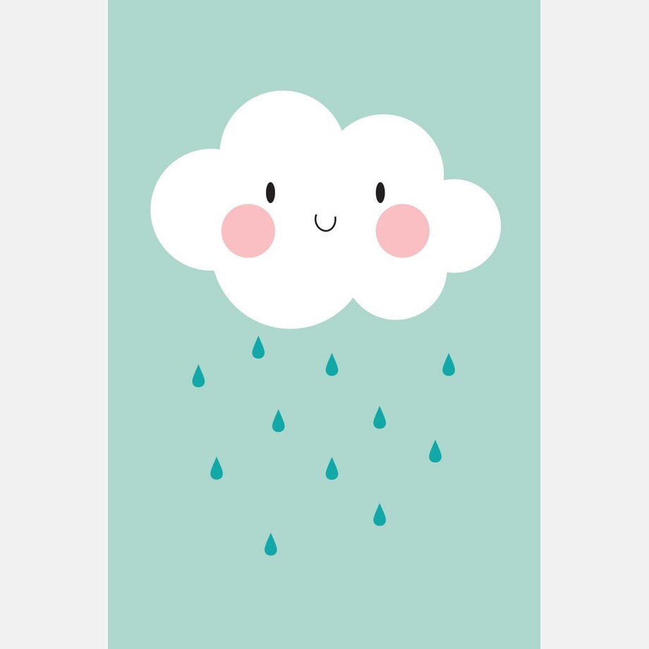 Plakat dla dzieci Chmurka miętowa 50x70
