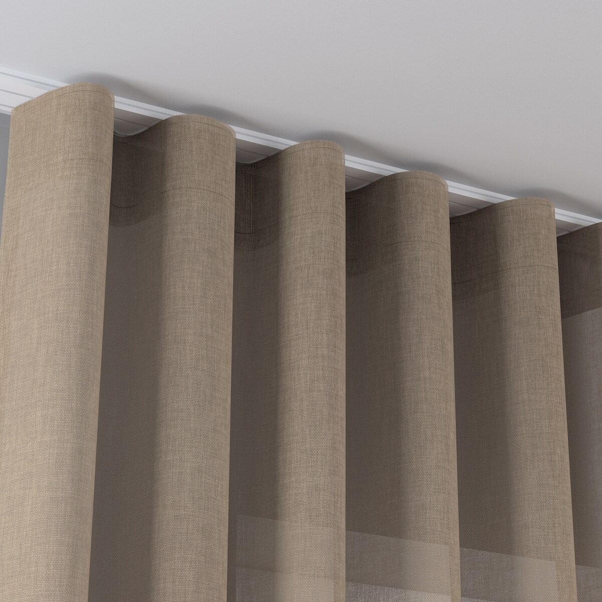 Zasłona na taśmie wave 130x245 beżowy