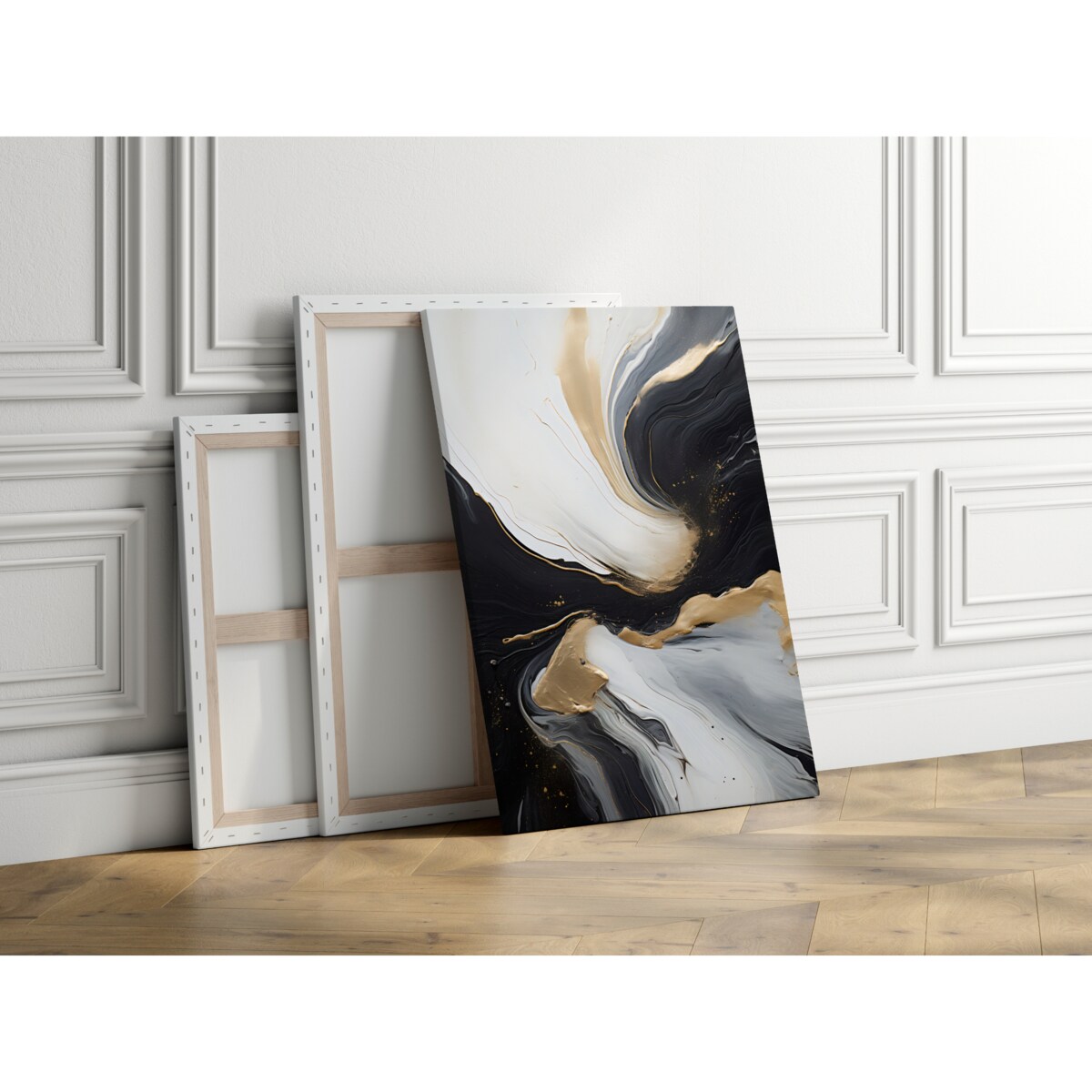 Obraz Na Płótnie Styl GLAMOUR Złota Abstrakcja Marmur Dekoracja 70x50cm