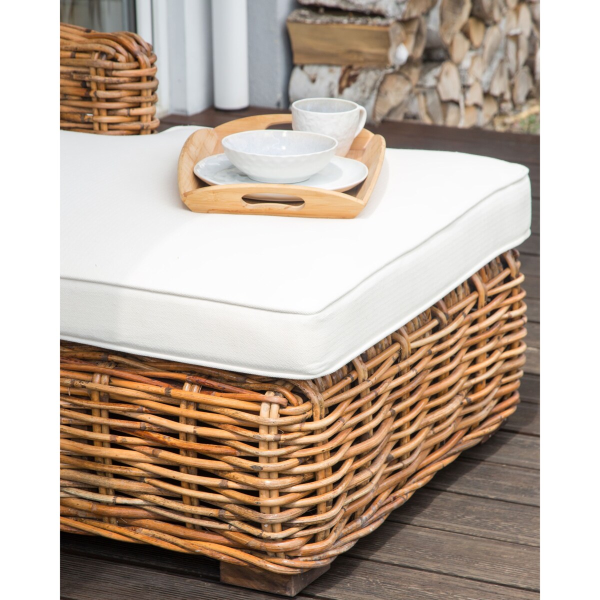 Sofa trzyosobowa dla 3 osób Lewostronny Rattan Naturalny BRIATICO