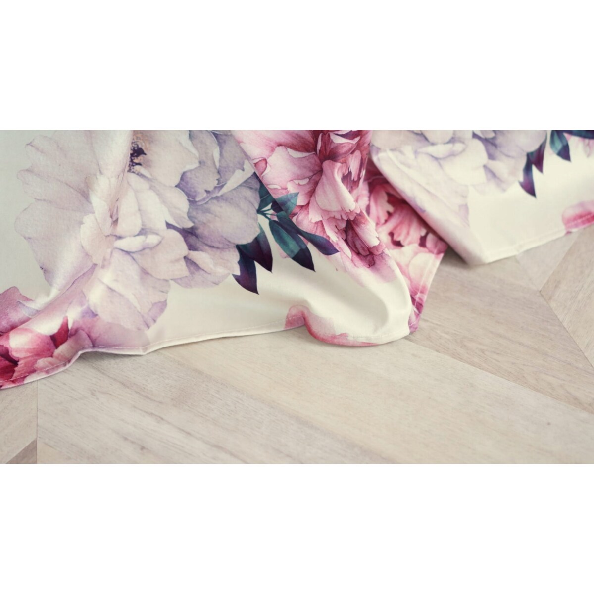Zasłona gotowa na taśmie Peony Light 140x270 welurowa kwiaty peonie