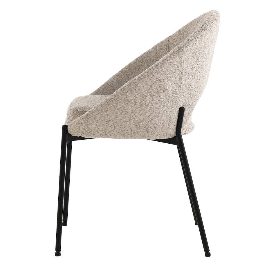 Krzesło beżowe, metalowe czarne nogi Losna, 2 szt.