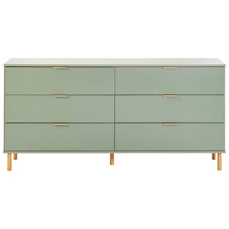 Komoda 6 szuflad WALPOLE Zielony