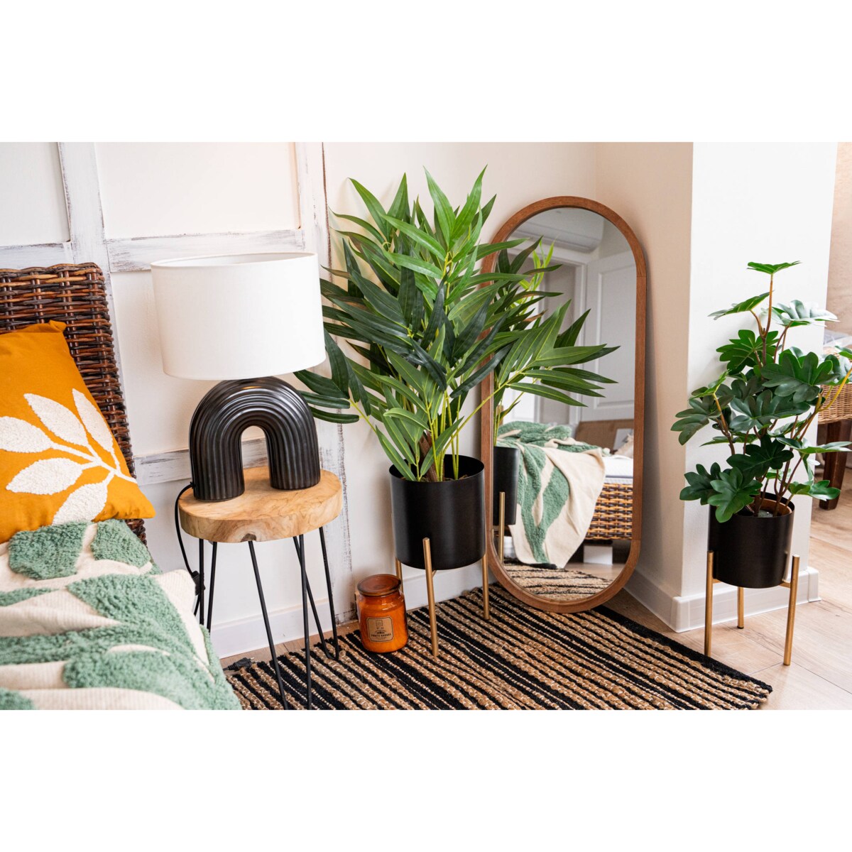 Lustro owalne w drewnianej ramie Gianni, 35 x 90 cm