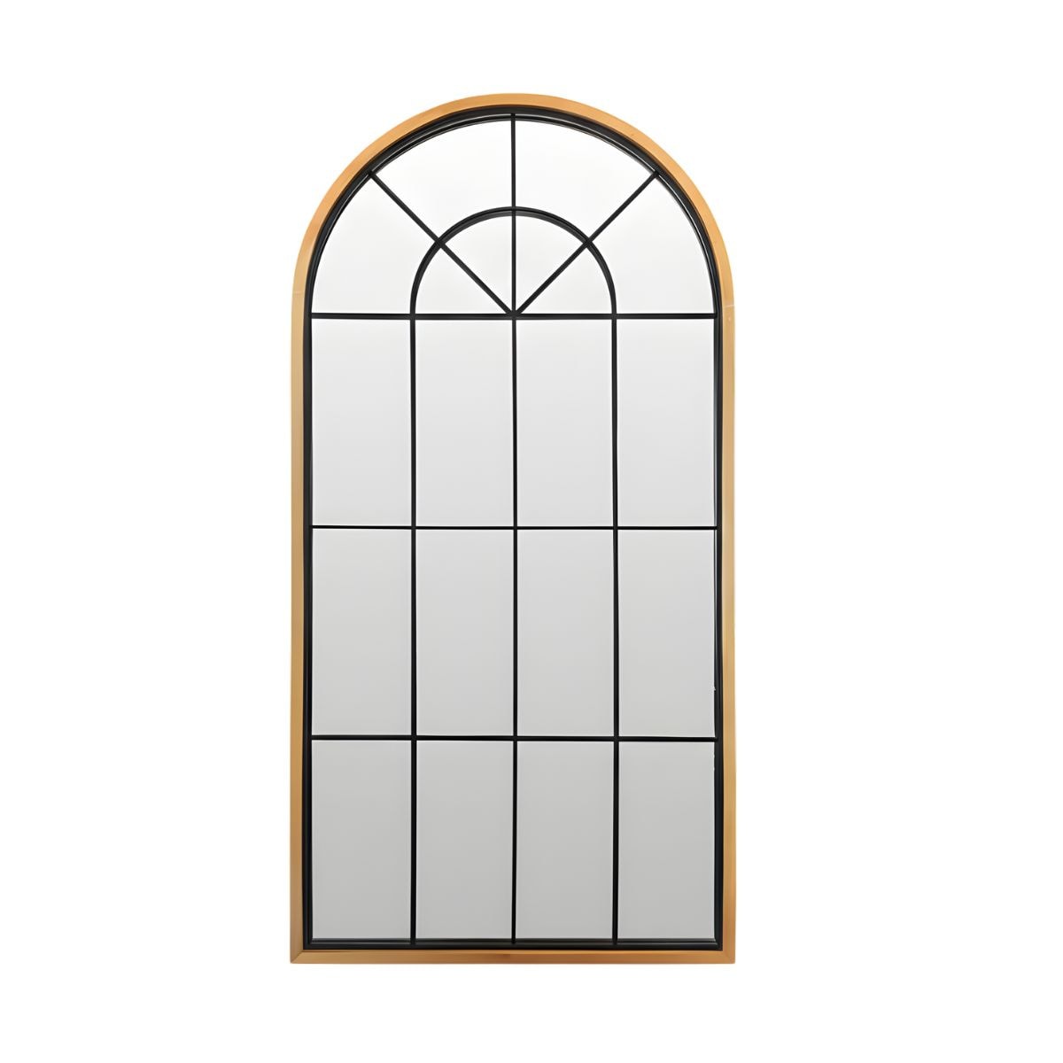 Duże, dekoracyjne lustro wiszące ARCUS, 110 x 56 cm, kolor brązowy, szkło