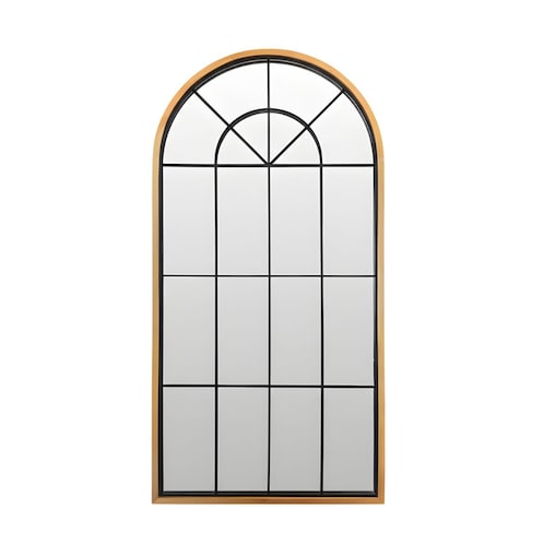 Duże, dekoracyjne lustro wiszące ARCUS, 110 x 56 cm, kolor brązowy, szkło