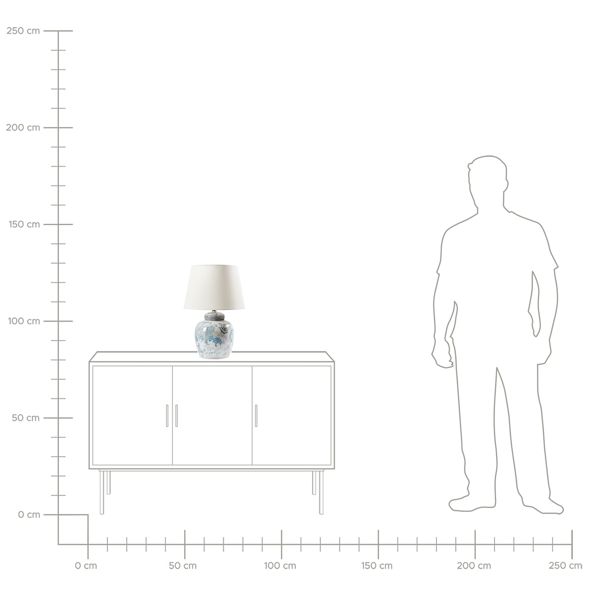 Lampa stołowa JAMAPA Porcelana Biały/ niebieski