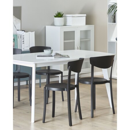 Zestaw 4 krzeseł do jadalni czarny VIESTE