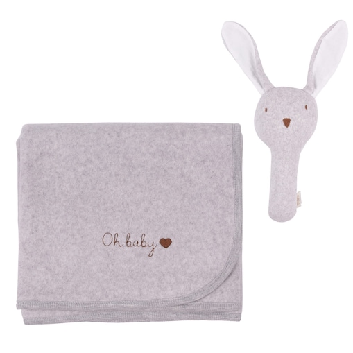 Zestaw fleece oh baby rabbit - GREY MELANGE