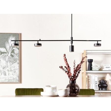 Lampa wisząca 4-punktowa LED metalowa czarna FOYLE