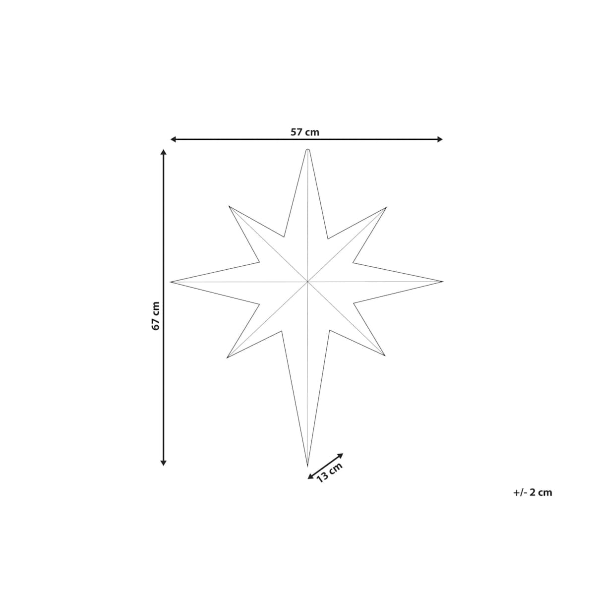 Dekoracja ogrodowa wisząca LED gwiazda 67 cm biała OSMA
