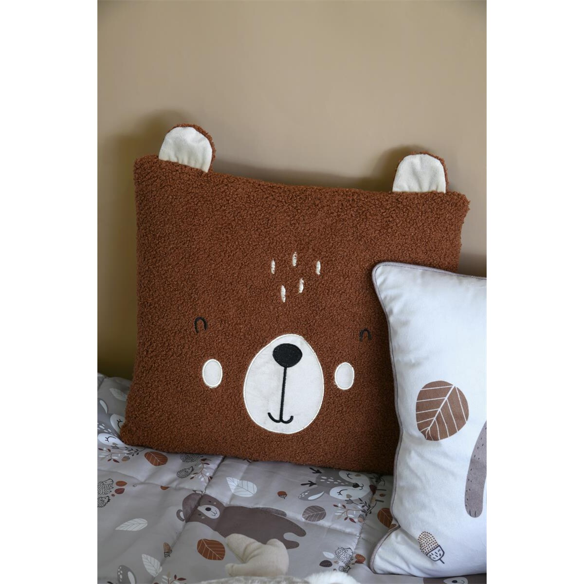 Poduszka dziecięca z uszkami miś GABIN, 40 x 40 cm