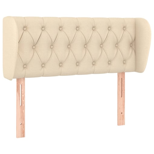 vidaXL Zagłówek uszak, kremowy, 93x23x78/88 cm, tkanina