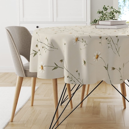 Obrus okrągły SPRING wzór SP25 | stokrotki - średnica 150 cm