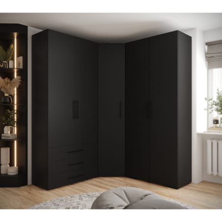 Garderoba wysoka do przedpokoju INOVA 3 Z1 czarny+czarny