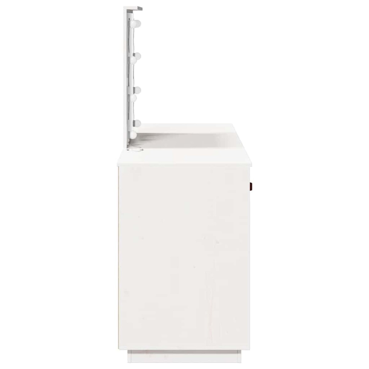 vidaXL Toaletka z LED, vit, lite drewno sosnowe