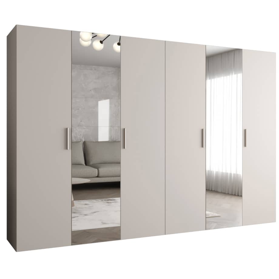 Szafa uchylna otwierana BARI 2 300 wys. 202 cm Kaszmir + u. Srebrny