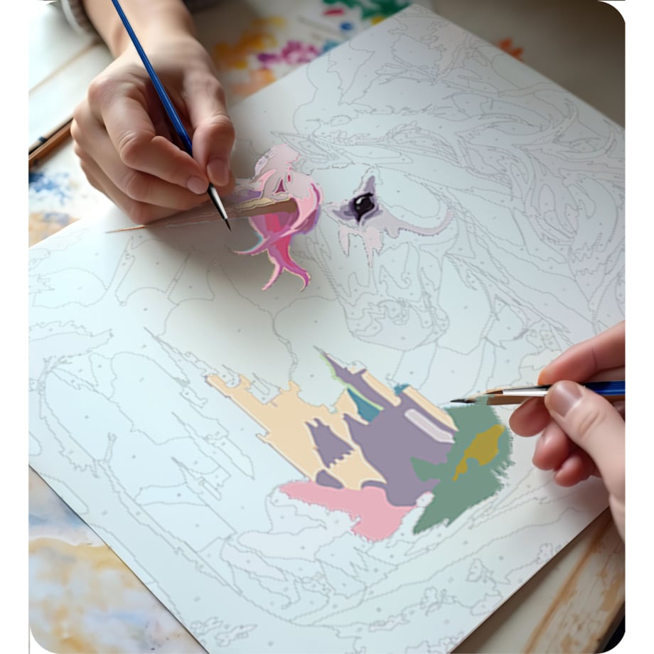 Malowanie po numerach obraz z ramą 40x50 Jednorożec Massido