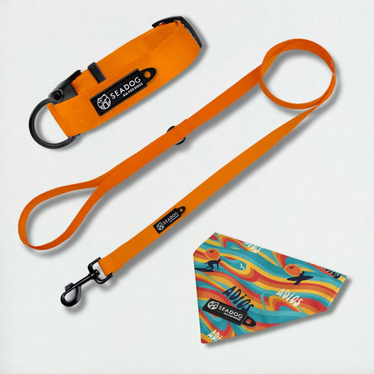 Zestaw: smycz, obroża i bandana, rozmiar S