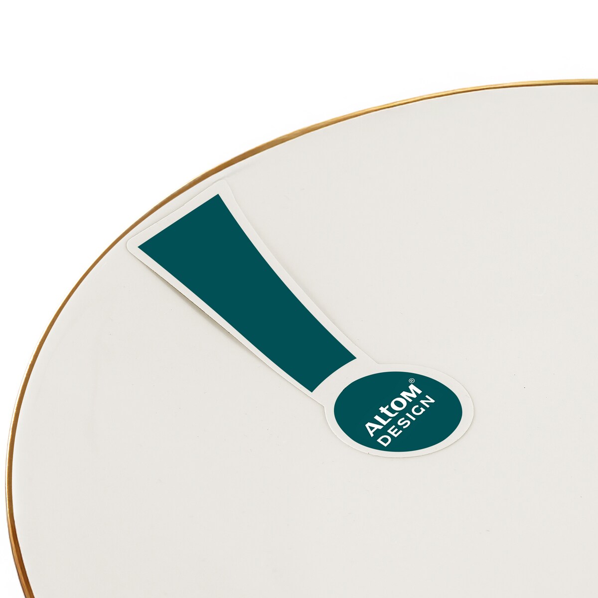 KONSIMO AD BELLA, Talerz obiadowy 6 szt., kolor ecru/złoty