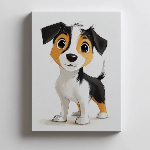 Plakat z psem rasy Jack Russell Terrier, 40x50 cm, bez ramy, płótno premium na blejtramie