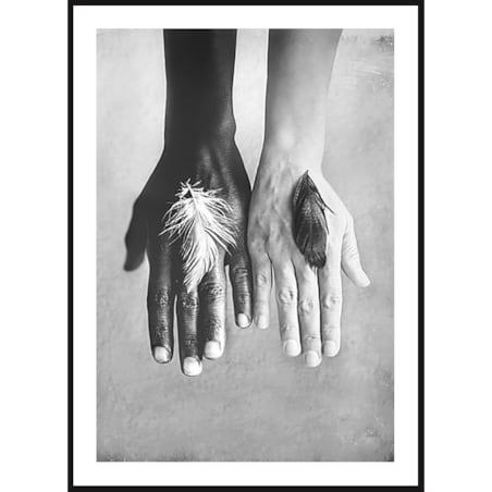 Poster Story, Plakat, Obraz - Piórka na Dłoniach, wymiary 60 x 84 cm