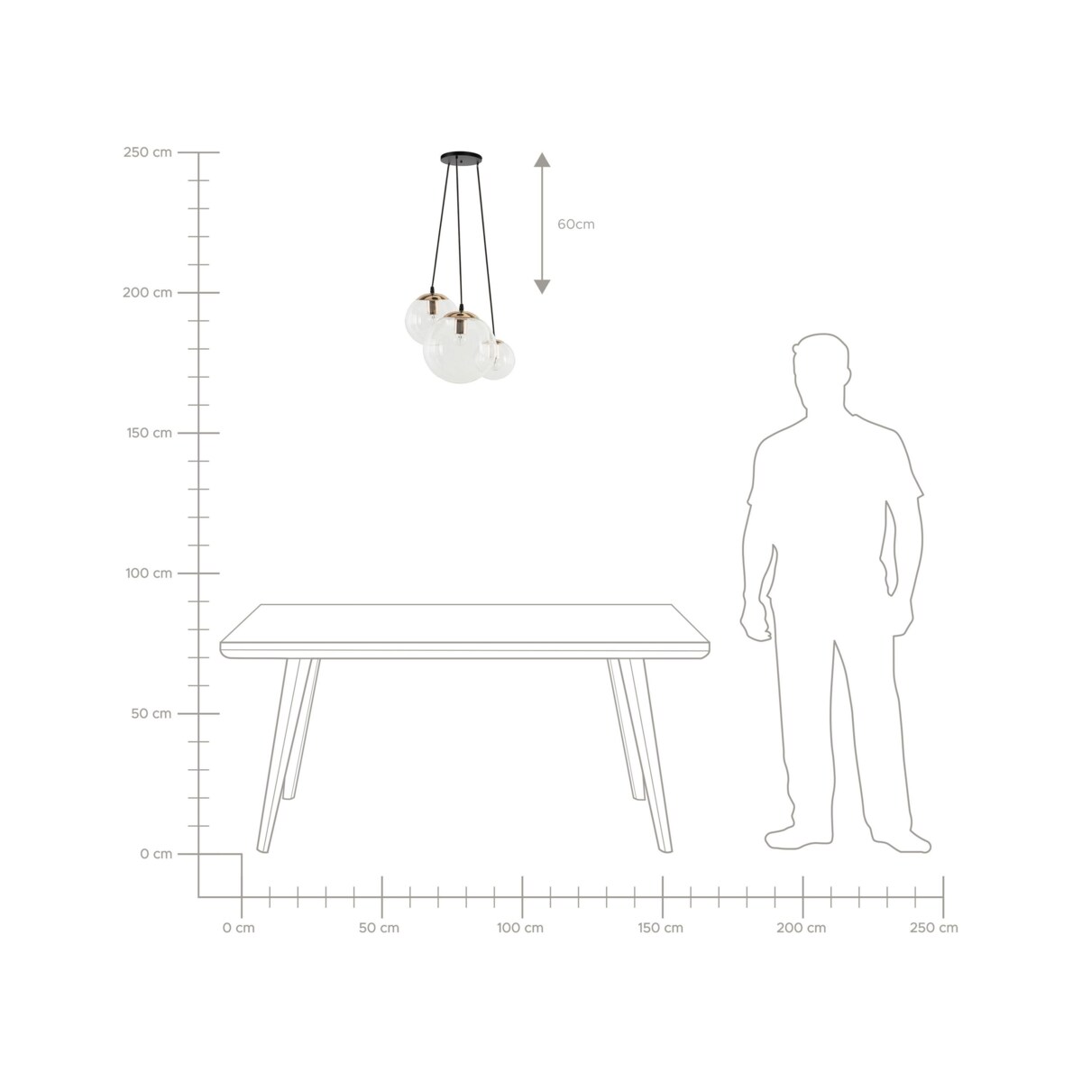 Lampa wisząca LADON Szkło Przezroczysty