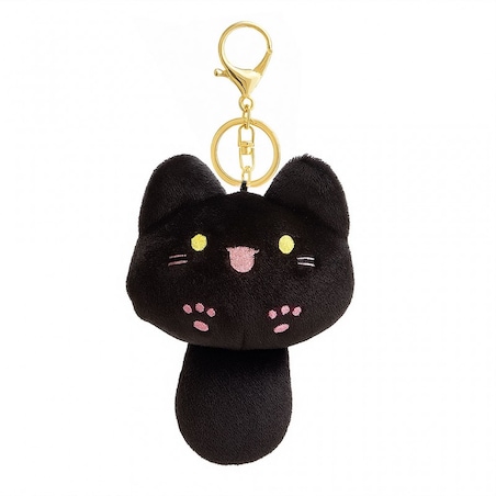 Brelok do kluczy, pluszowy kotek z ogonkiem Czarny BRL364CZ