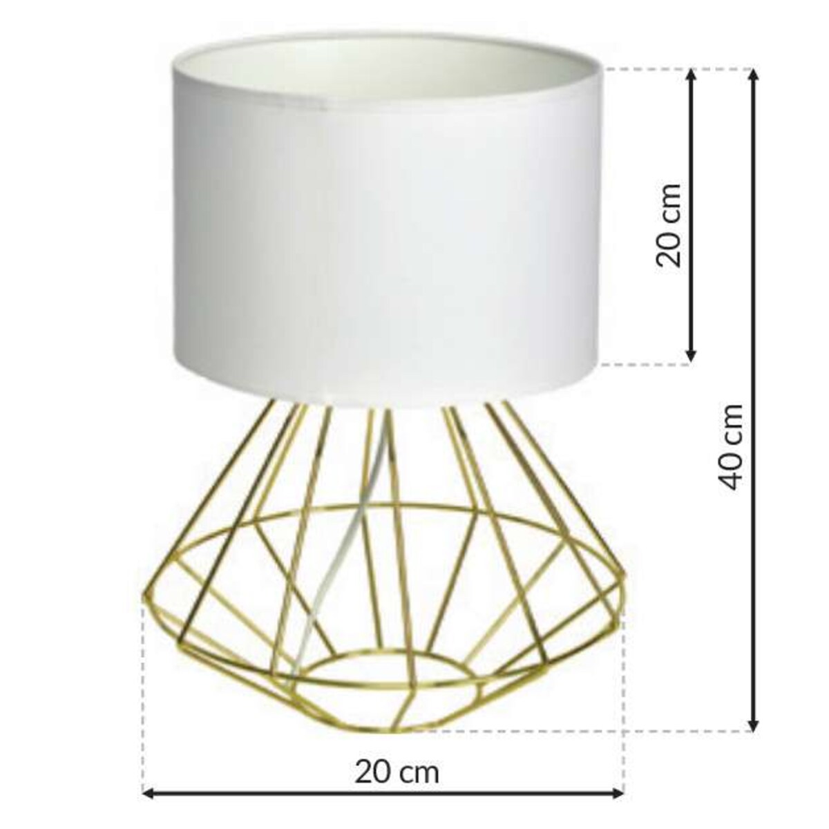 Biurkowa LAMPA stojąca LUPO MLP6268 Milagro druciana LAMPKA stołowa klatka metalowa złota