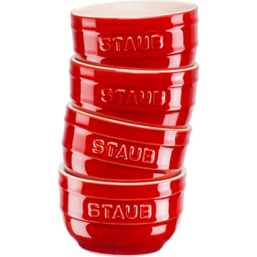 Staub Mini Ramekin Okrągły, 4 szt. - 200 ml, Czerwony