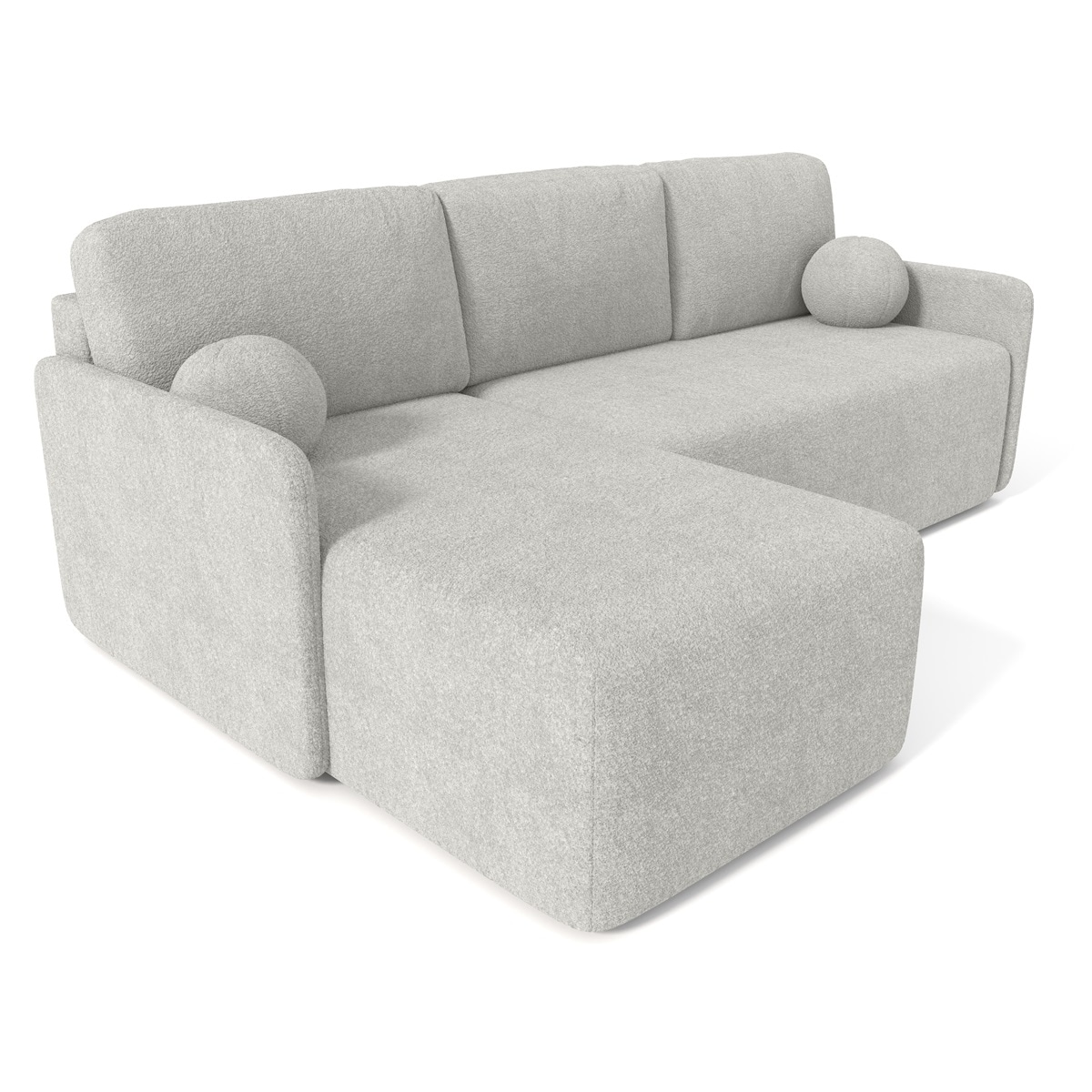 Nowoczesny narożnik BLUMEN boucle uniwerslny - szary