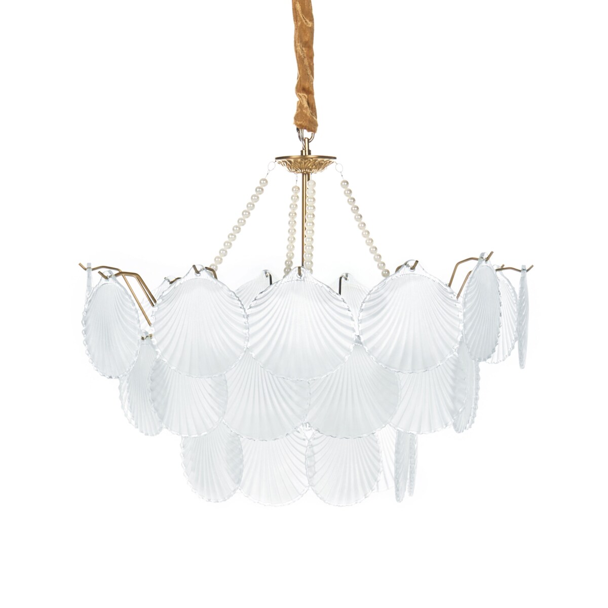 Żyrandol BIGOTE Szkło Mosiężny