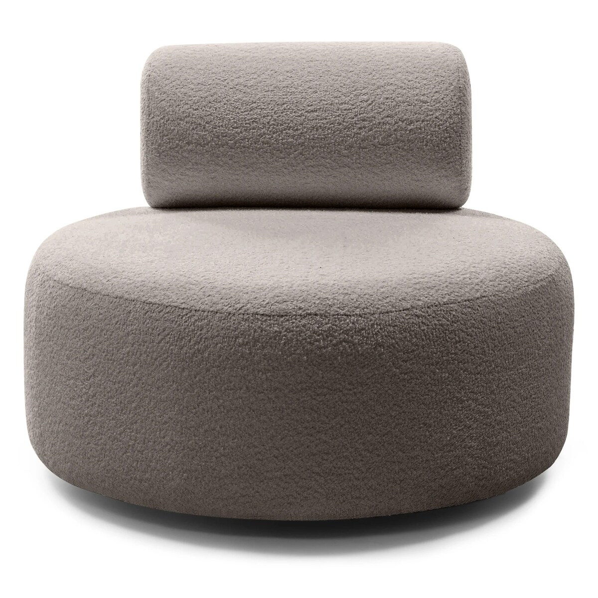 Fotel obrotowy bouclé brązowyszary Orvieto