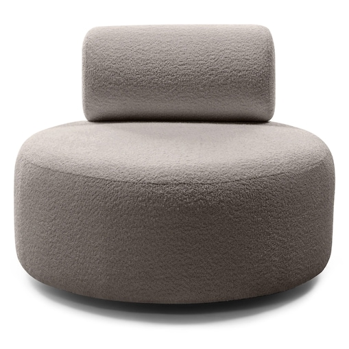 Fotel obrotowy bouclé brązowyszary Orvieto