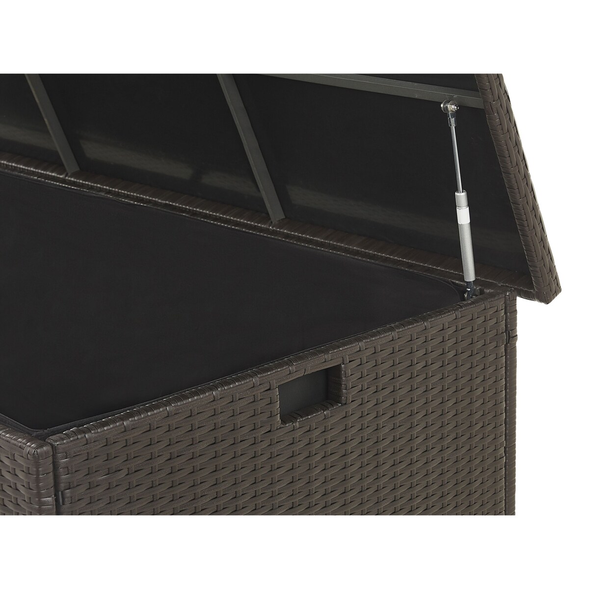 Skrzynia ogrodowa z technorattanu 155 x 75 cm brązowa MODENA