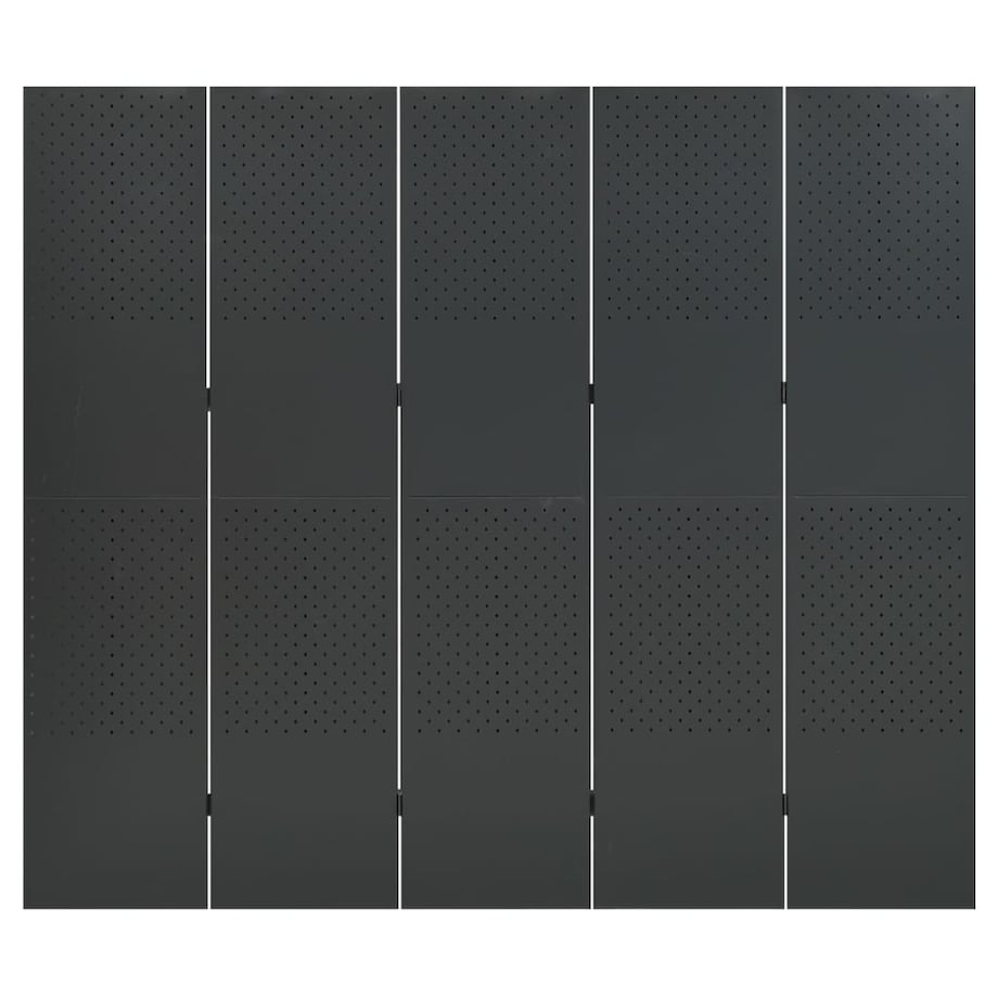 vidaXL Parawany 5-panelowe, 2 szt., antracytowe, 200x180 cm, stalowe