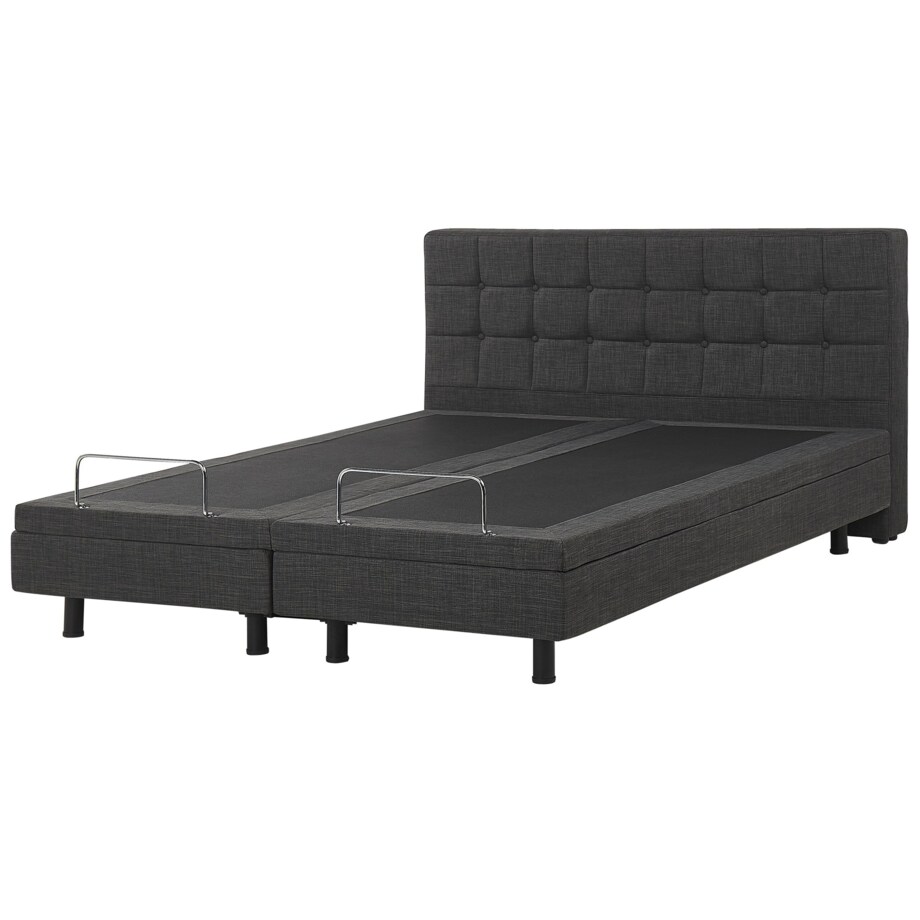 Łóżko regulowane tapicerowane 180 x 200 cm szare DUKE