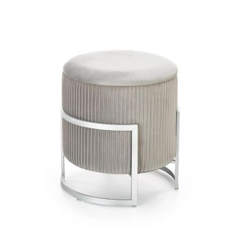 Pufa CRICKET VELVET jasnoszara