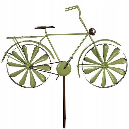 WIATRAK OGRODOWY METALOWY DO OGRODU DO WBICIA ROWER ZIELONY DUŻY 50cm