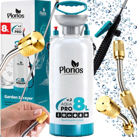 Opryskiwacz ciśnieniowy ręczny Plonos PL-606 8L duży ogrodowy regulowana lanca dysza